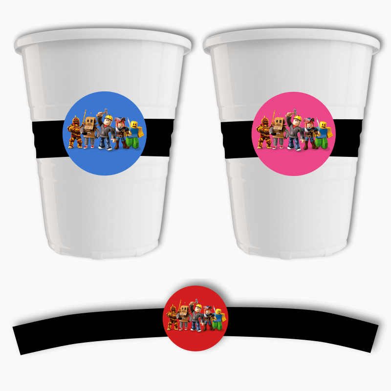Roblox Birthday Party Cup Stickers