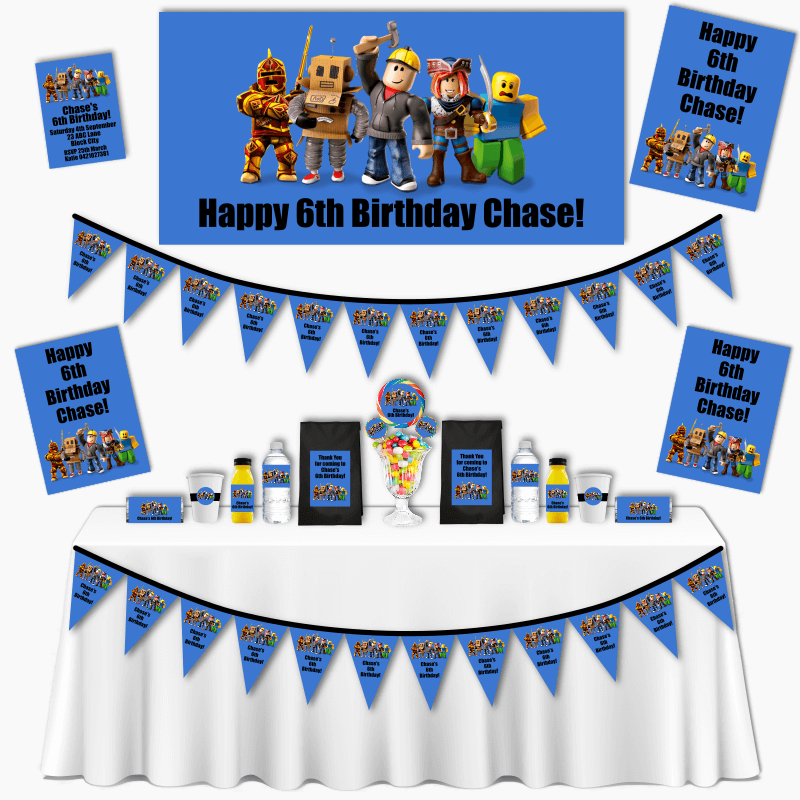 Personalised Roblox Grand Birthday Party Pack - Blue