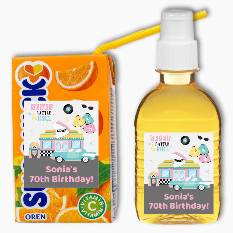 Rock & Roll 1950s Birthday Party Rectangle Favour Stickers