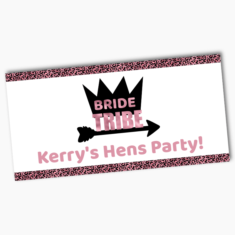 Personalised Rose Pink Bride Tribe Hens Party Banners