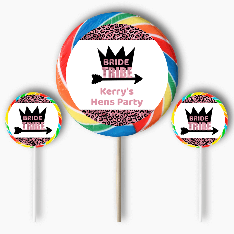 Personalised Rose Pink Bride Tribe Hens Party Round Stickers