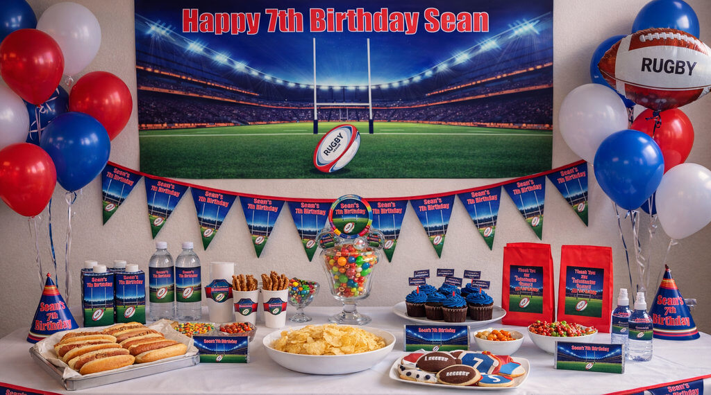 Personalised Rugby League Birthday Party Banners