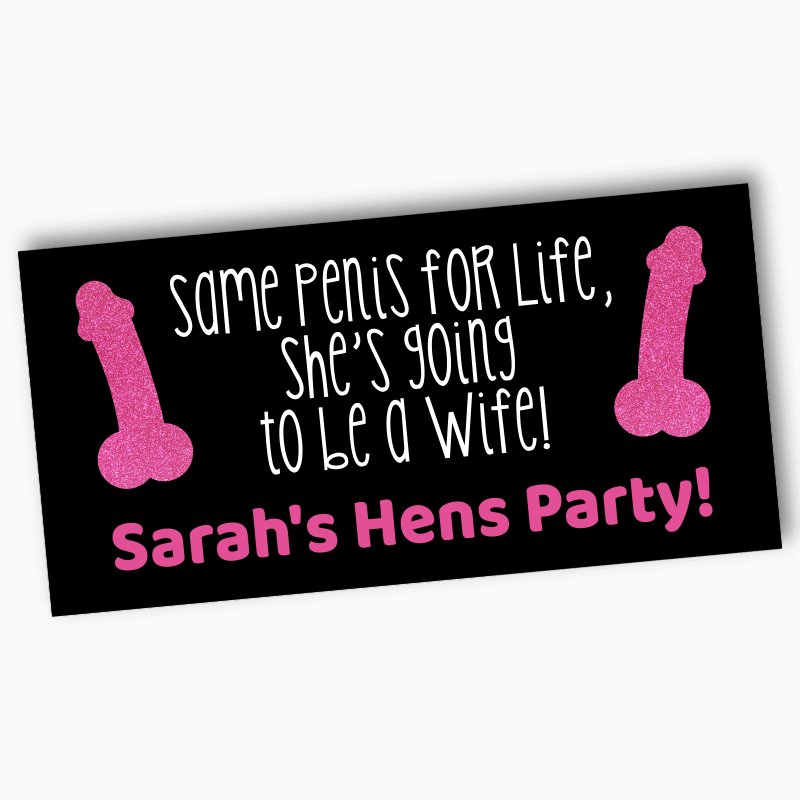 Personalised Same Penis for Life Hens Party Banners