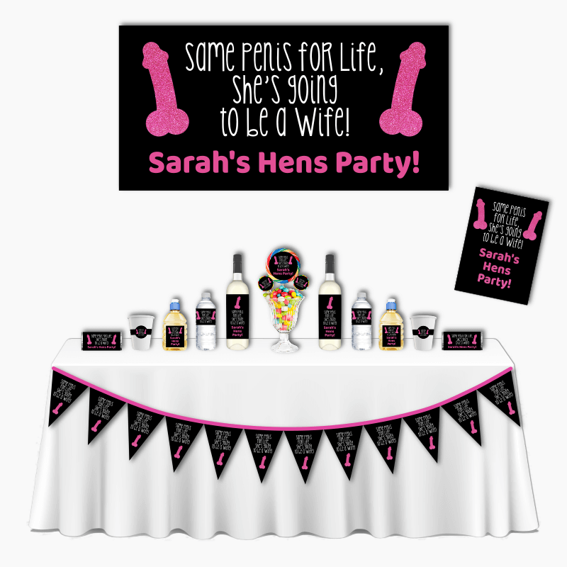 Personalised Same Penis for Life Deluxe Hens Party Pack