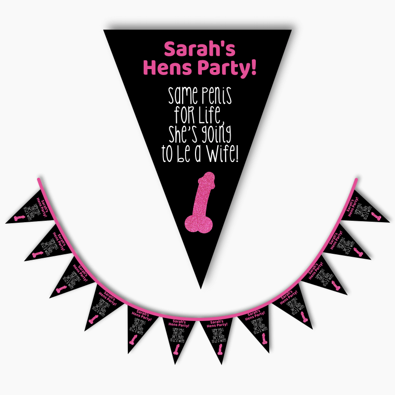 Personalised Same Penis for Life Hens Party Flag Bunting