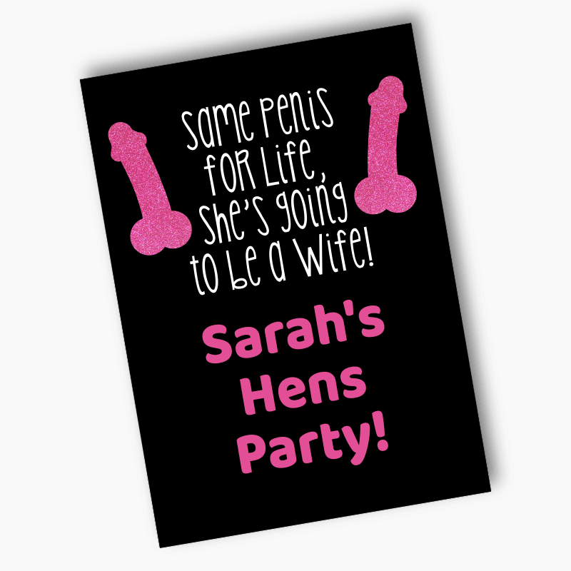 Personalised Same Penis for Life Hens Party Posters