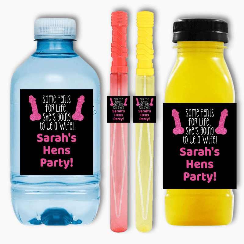 Same Penis for Life Hens Party Rectangle Favour Stickers