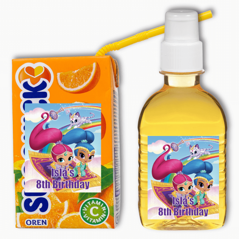 Shimmer and Shine Birthday Party Rectangle Drink Labels