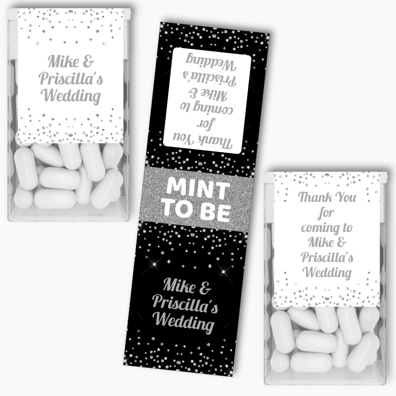 Personalised Silver Confetti Party Tic Tac Labels