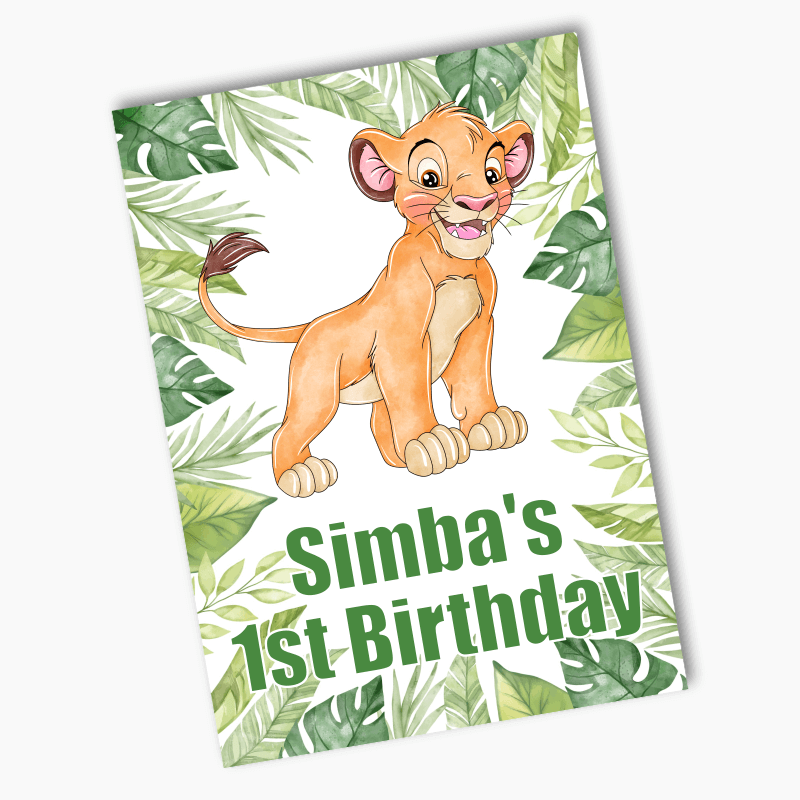 Personalised Simba the Lion King Birthday Party Posters