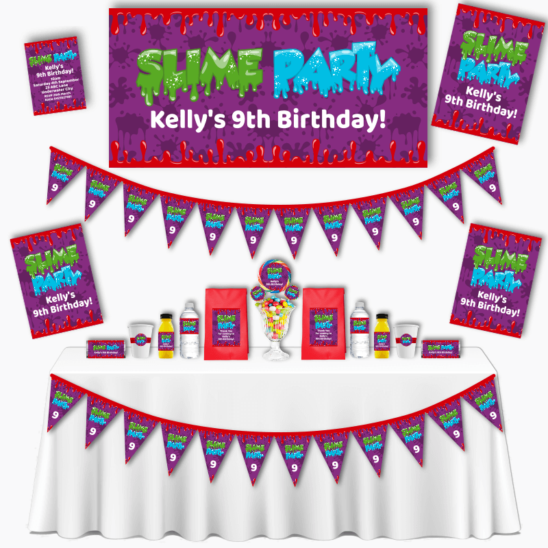 Personalised Purple Slime Grand Birthday Party Pack