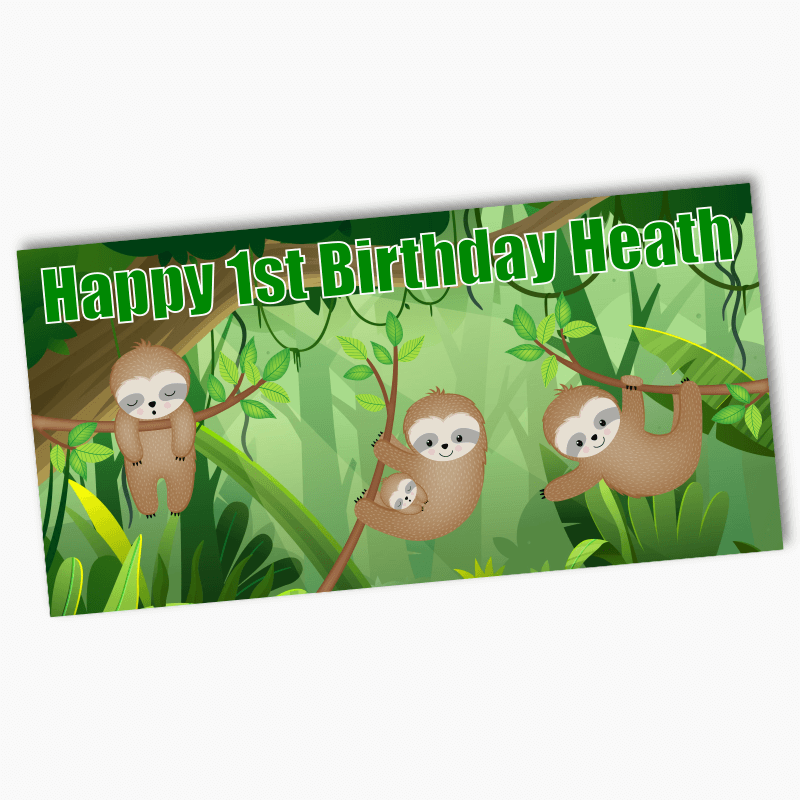Personalised Sloth Birthday Party Banners