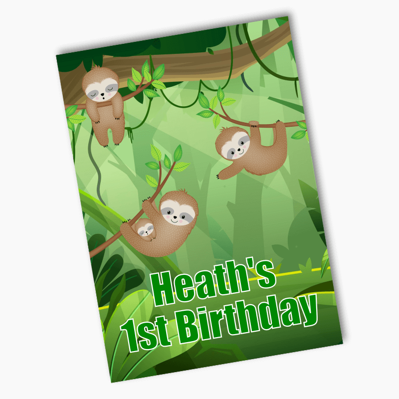 Fun & Personalised Sloth Party Decorations & Supplies - Katie J Design ...