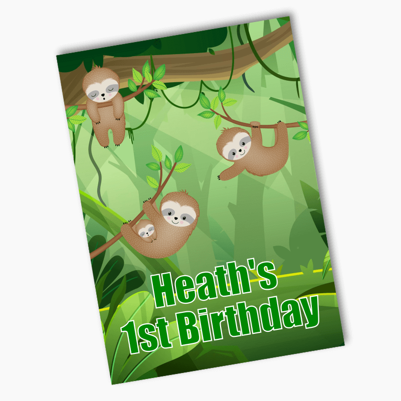 Personalised Sloth Birthday Party Posters