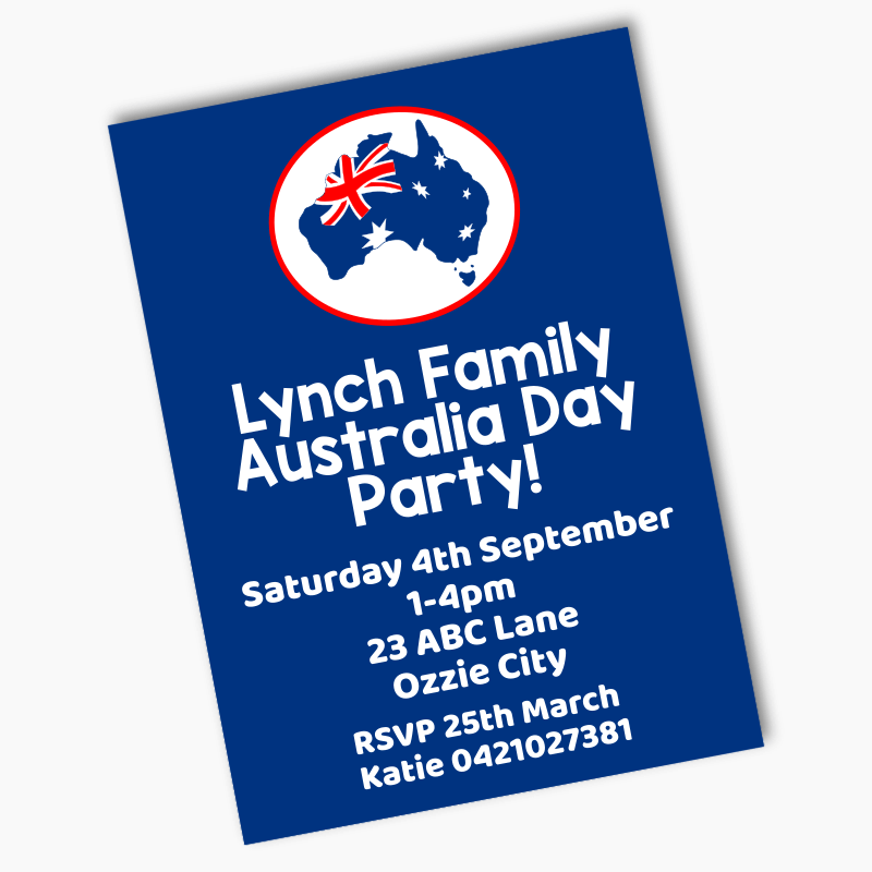 Southern Cross Australia Day Party Invites