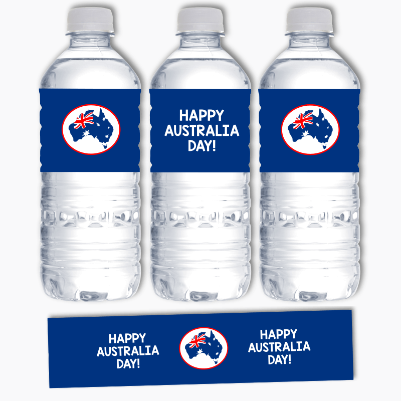 Southern Cross Australia Day Party Water Bottle Labels