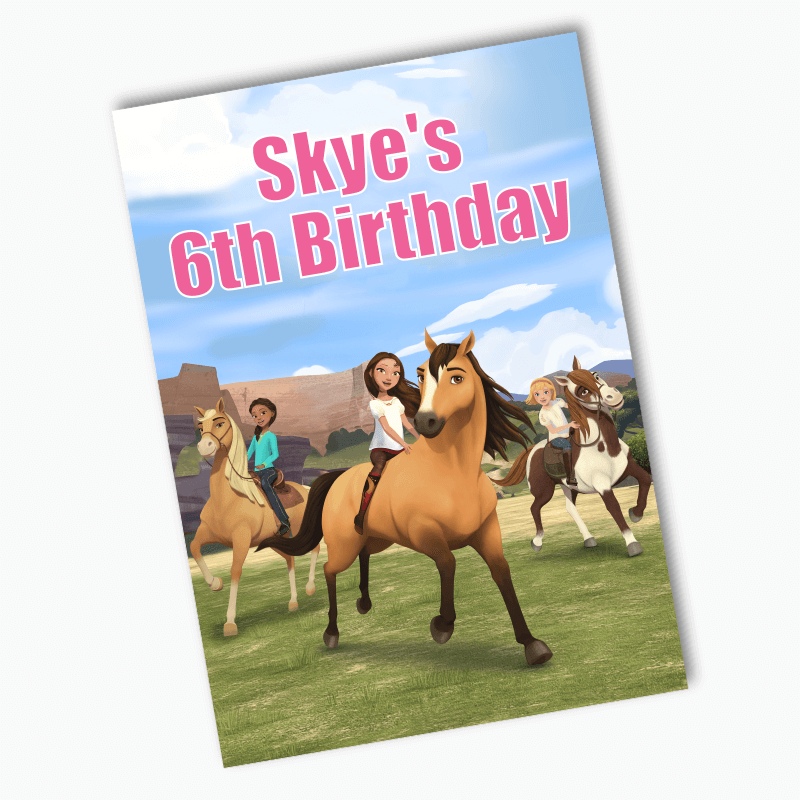 Personalised Spirit Riding Free Birthday Party Posters