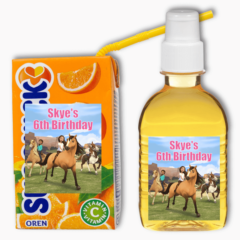 Spirit Riding Free Party Rectangle Drink Labels