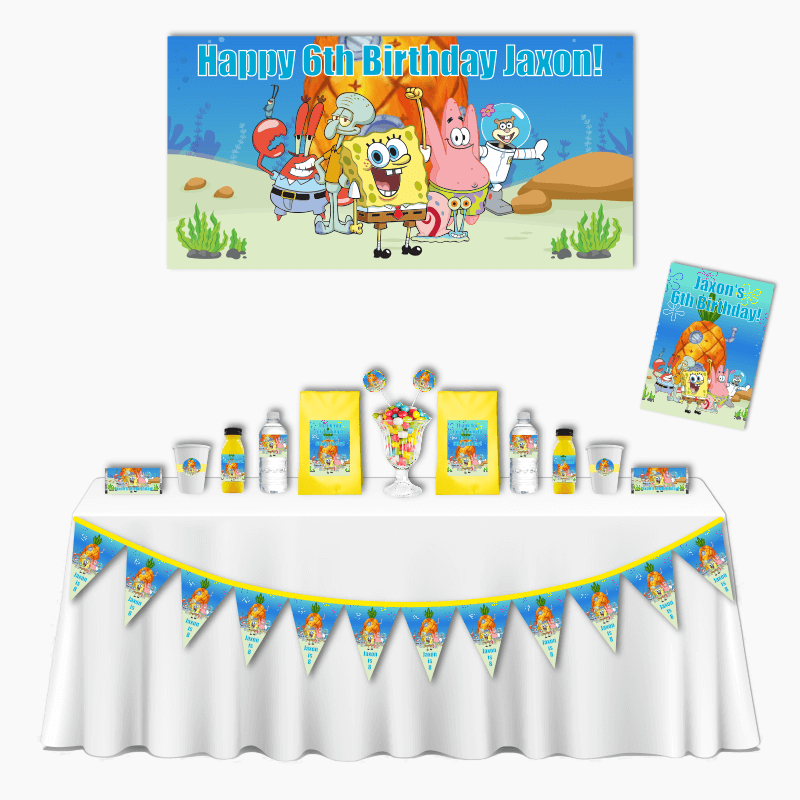Personalised SpongeBob &amp; Friends Deluxe Birthday Party Pack
