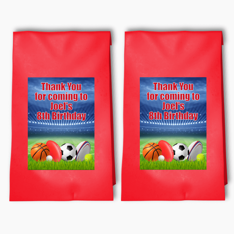 Sports Birthday Label Templates