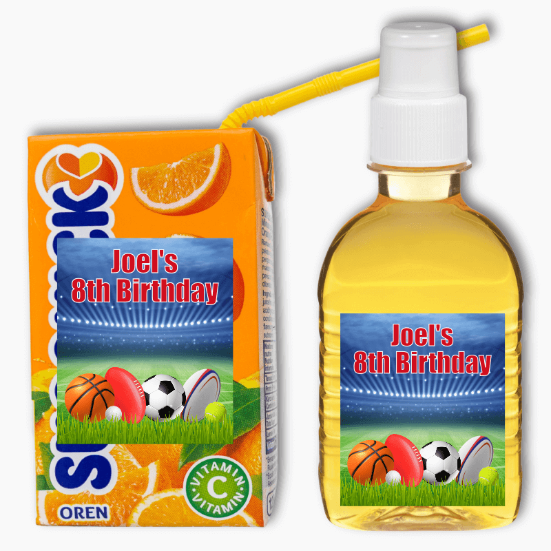 Sports Birthday Party Rectangle Favour Stickers