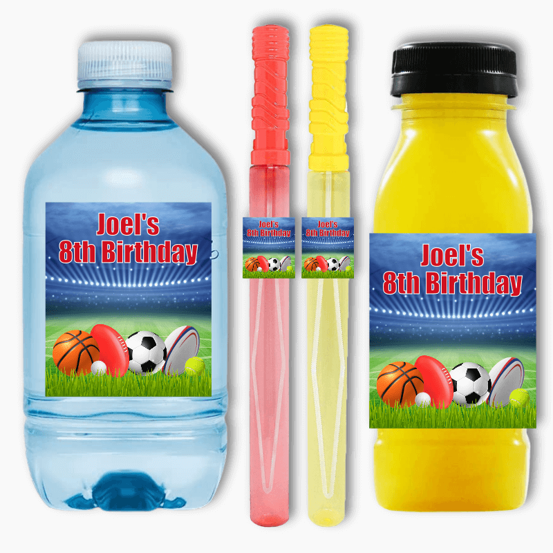 Sports Birthday Party Rectangle Favour Stickers