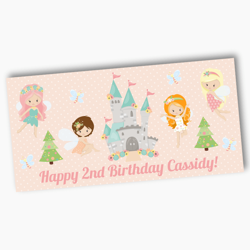 Personalised Spring Fairies Birthday Party Banners
