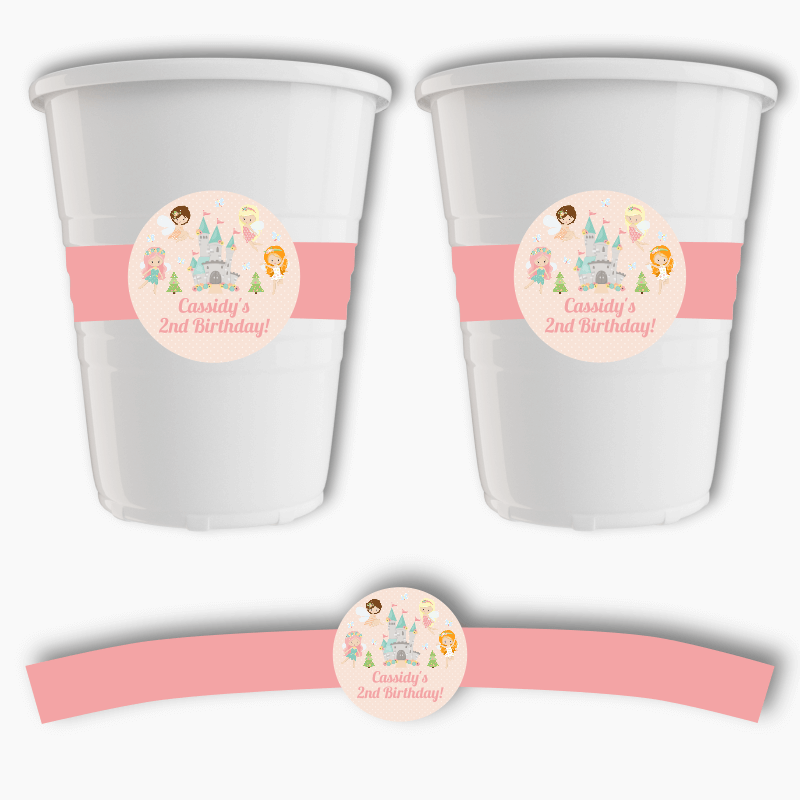 Personalised Spring Fairies Party Cup Stickers