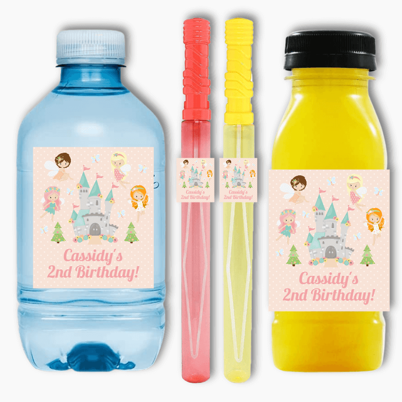 Spring Fairy Birthday Party Rectangle Favour Stickers