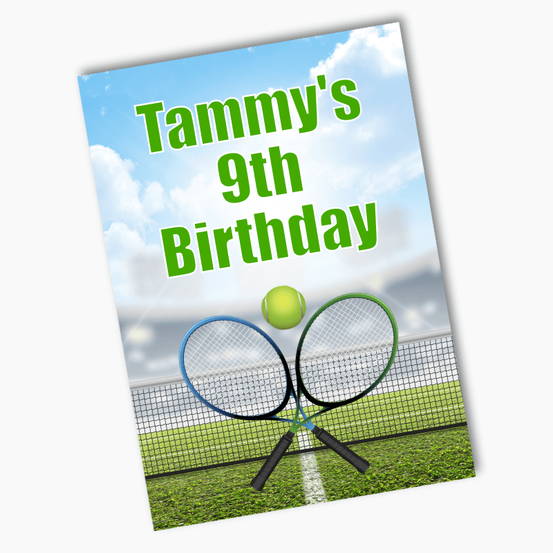 Personalised Tennis Birthday Party Posters