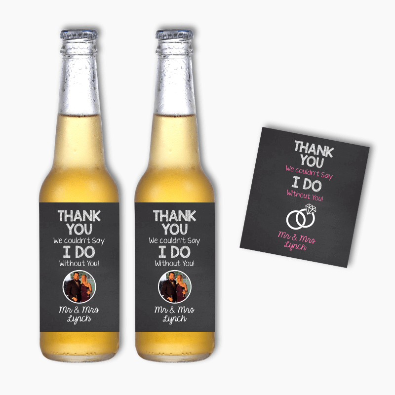 Personalised Thank You Bridal Party Gift Beer Labels