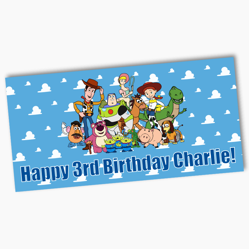 Personalised Toy Story Birthday Party Banners - Blue