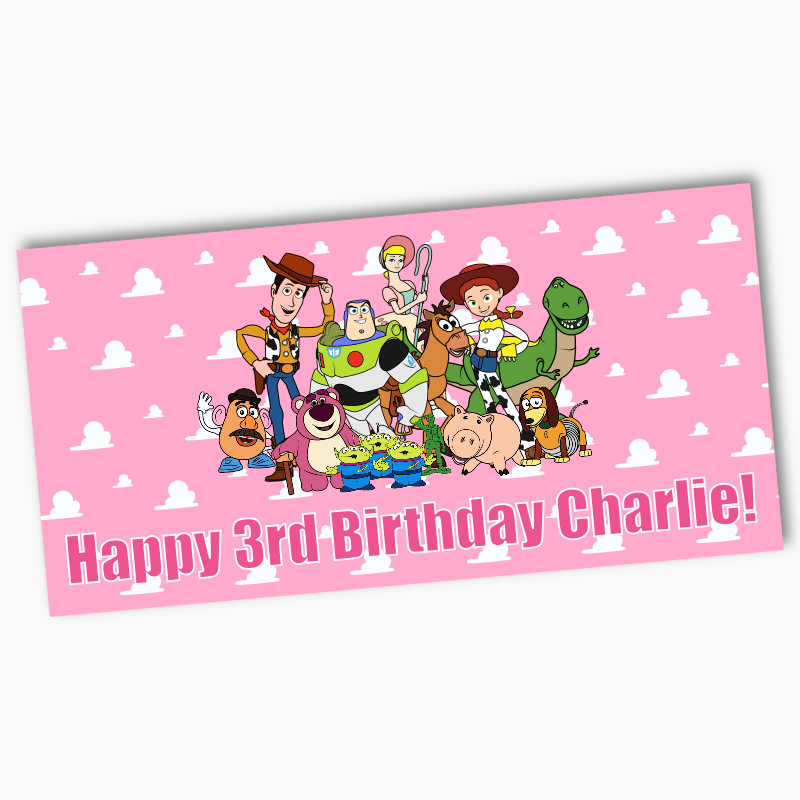 Personalised Toy Story Birthday Party Banners - Blue