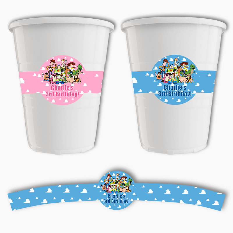 Personalised Toy Story Birthday Party Cup Stickers