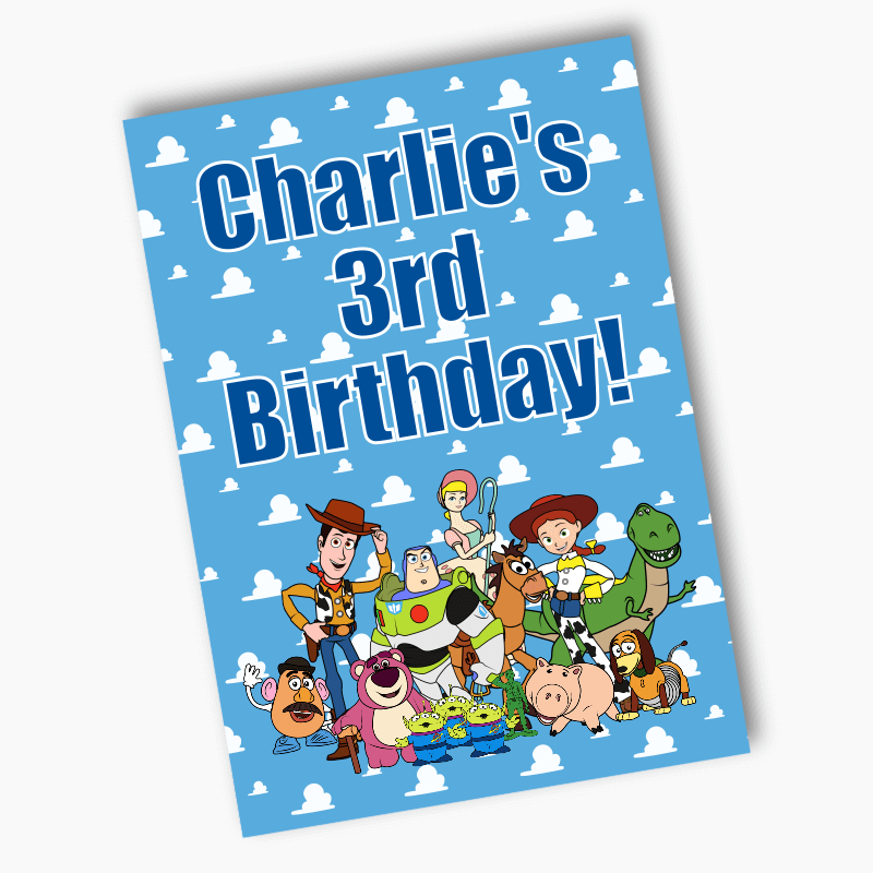 Personalised Toy Story Birthday Party Posters - Blue