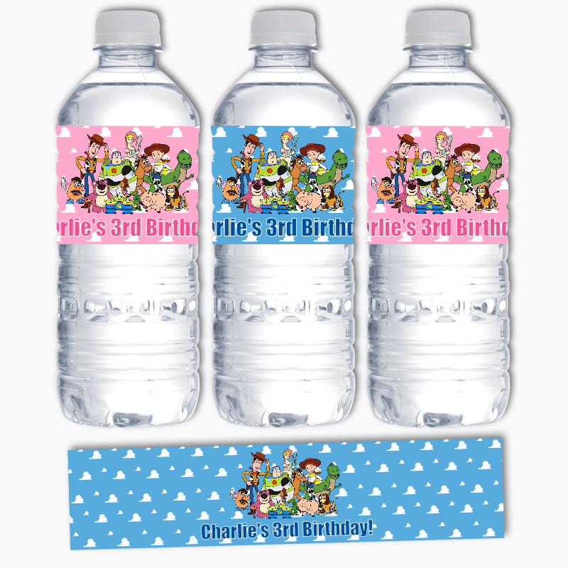 Personalised Toy Story Birthday Party Water Bottle Labels