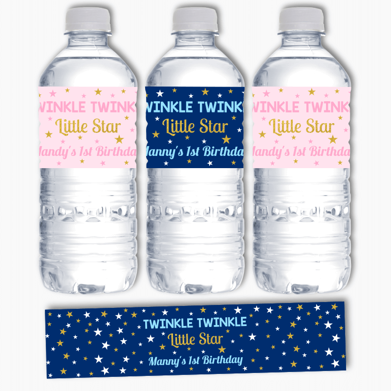 Personalised Twinkle Twinkle Little Star Party Water Labels