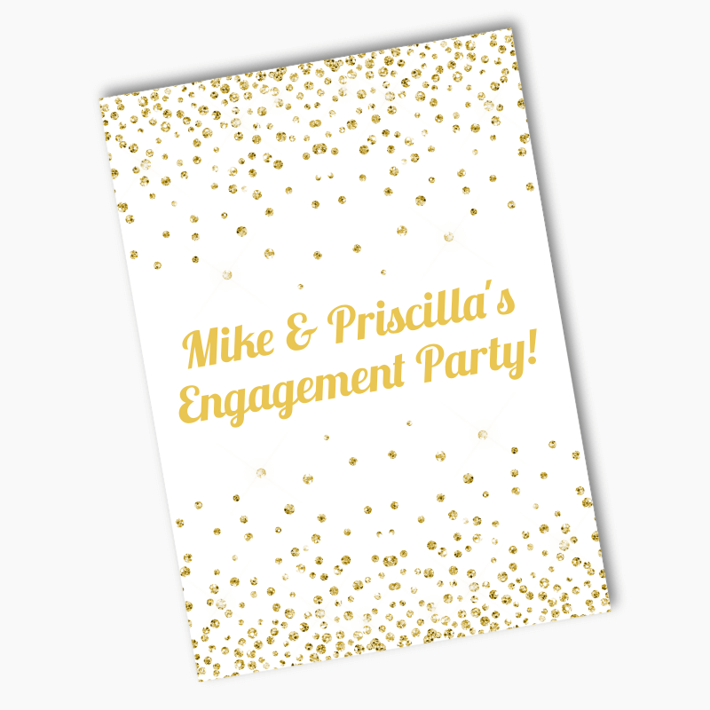 White & Gold Confetti Party Poster