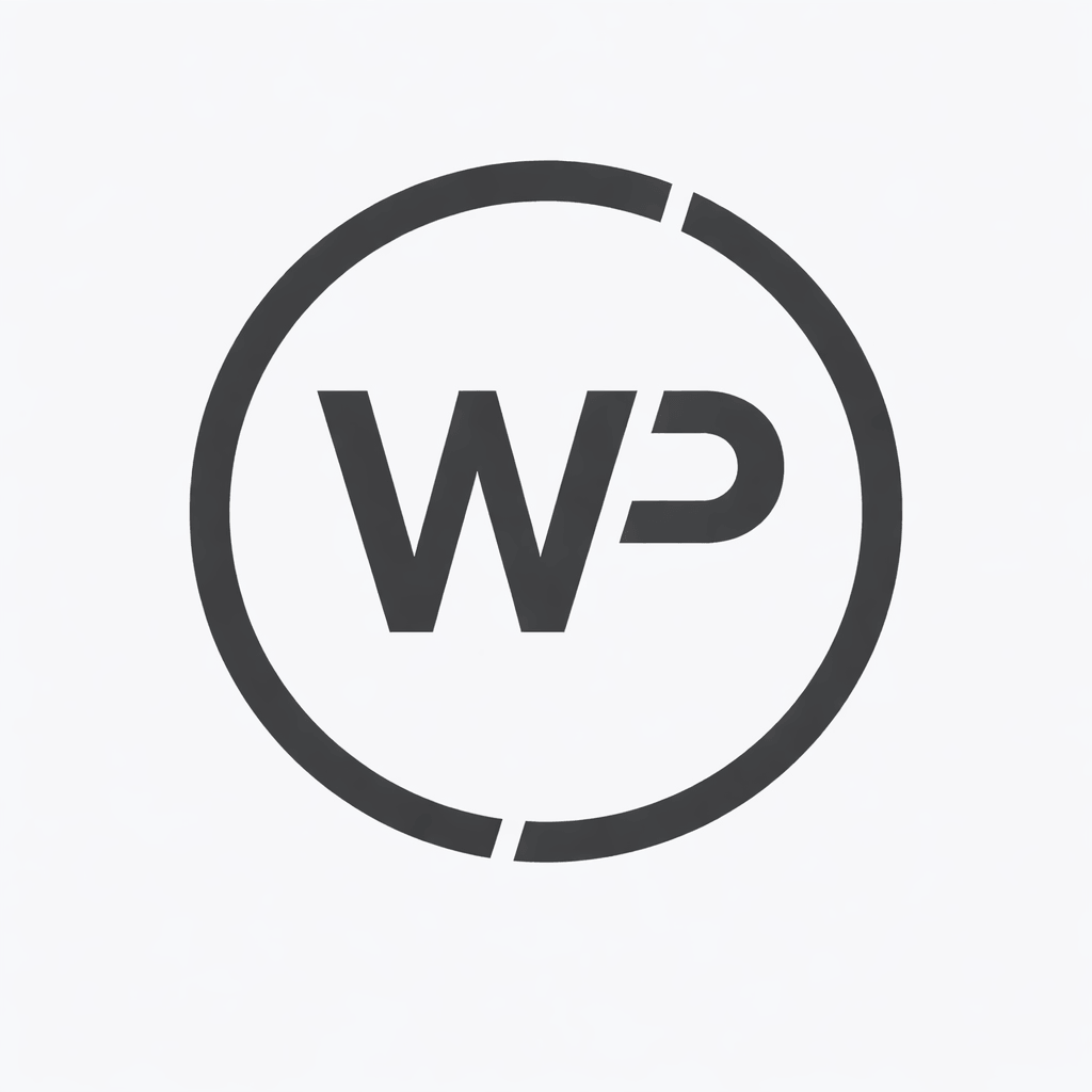 Circular logo with 'WP' initials on a white background