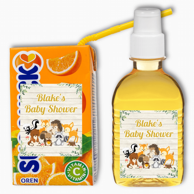 Woodland Animals Party Rectangle Favour Stickers