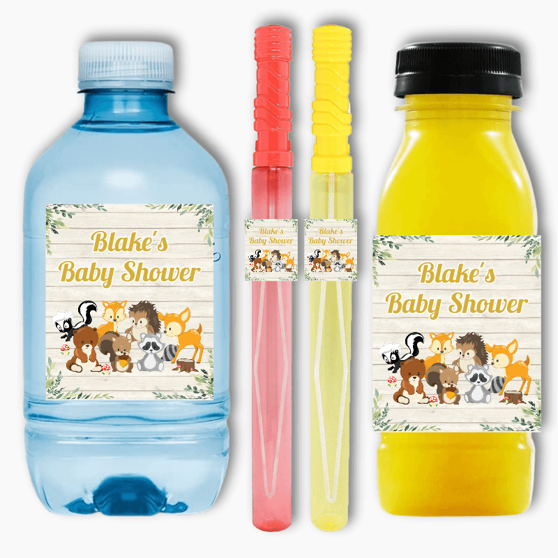 Woodland Animals Party Rectangle Favour Stickers