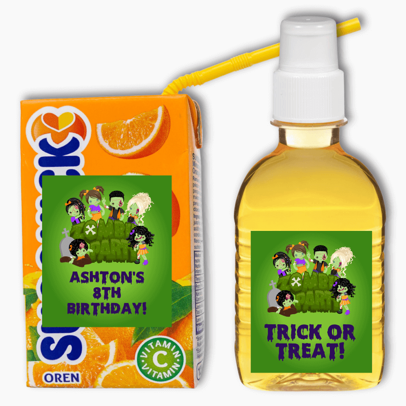 Zombie Birthday Party Rectangle Drink Labels