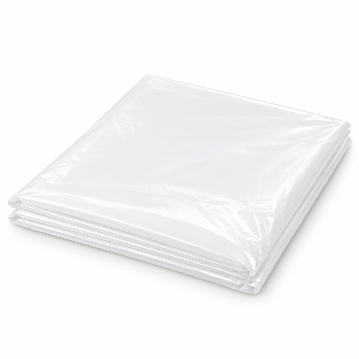 Illustration of a folded Bright White plastic table cover