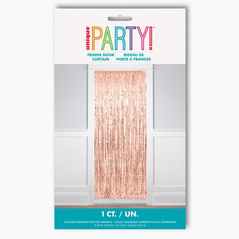 Foil fringe door curtain rose gold 1m x 2m for party backdrop decoration