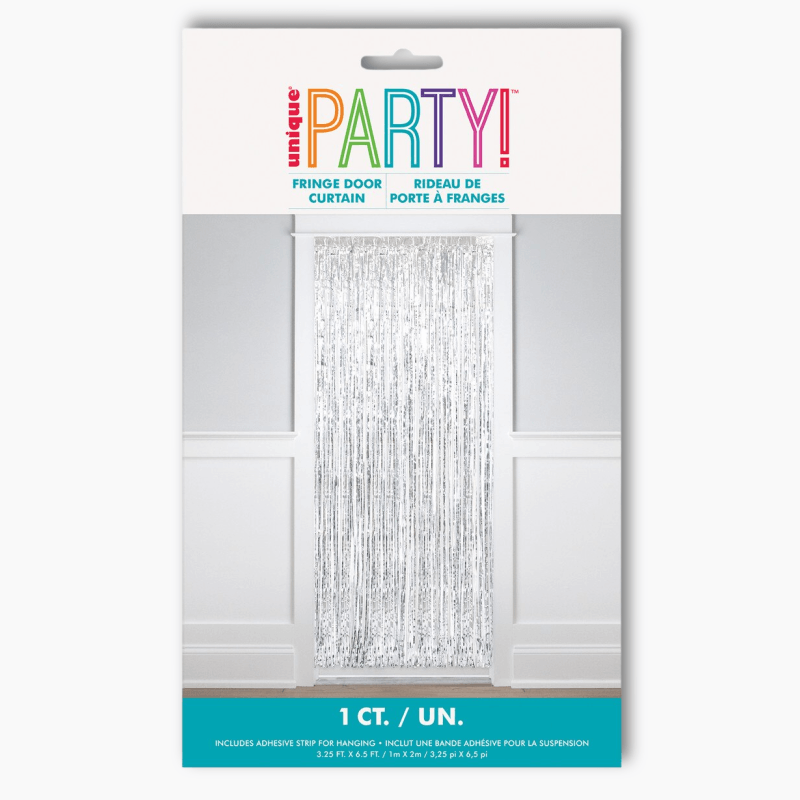 Foil fringe door curtain silver 1m x 2m for party backdrop decoration