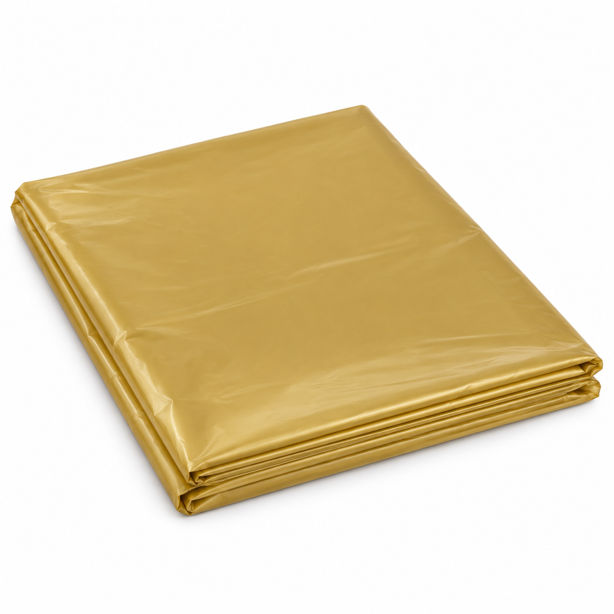 Illustration of a folded Gold plastic table cover