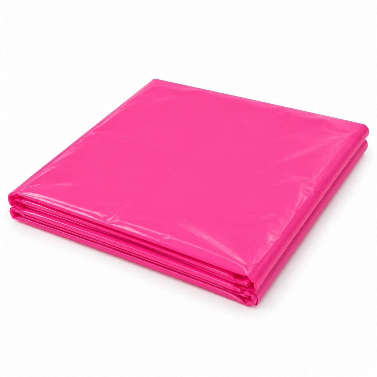Illustration of a folded Hot Pink plastic table cover