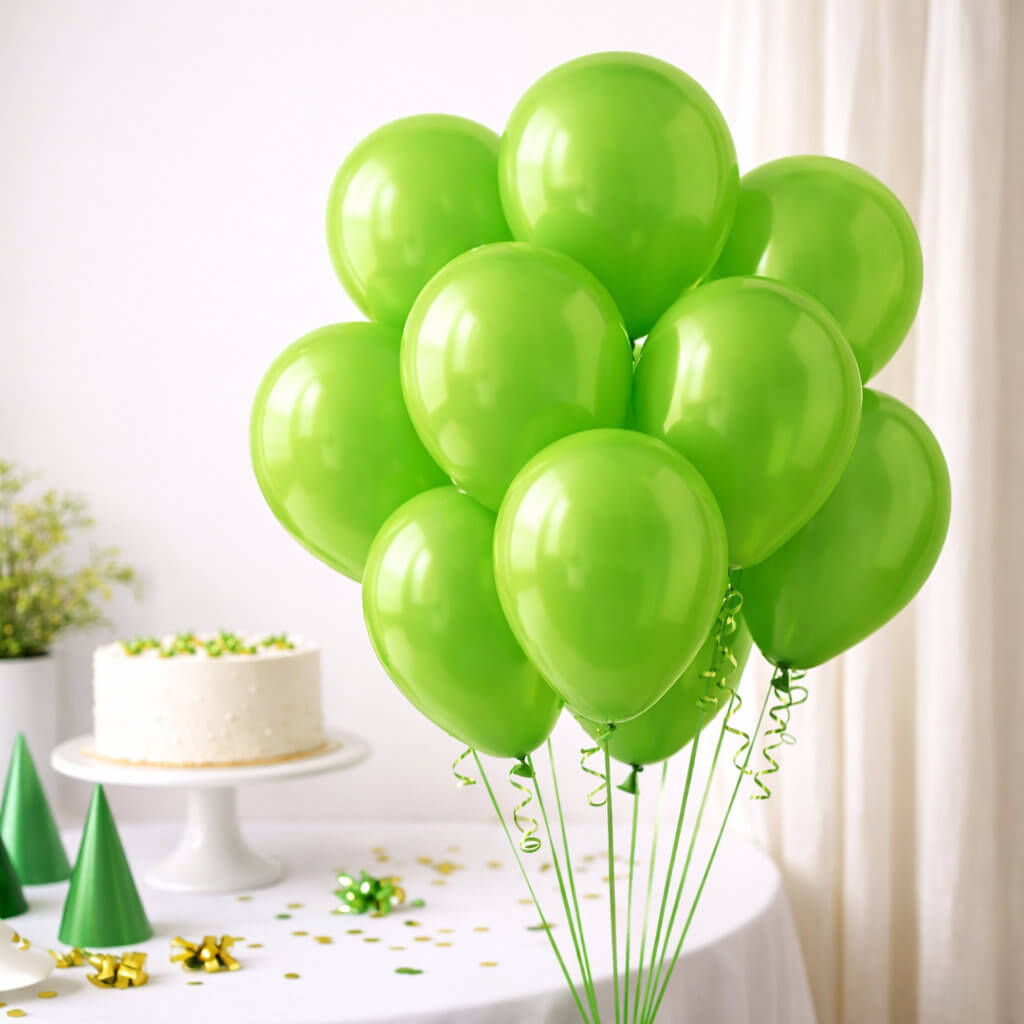 Lime Green 30cm party balloons pack of 10 in clear bag for party decorations