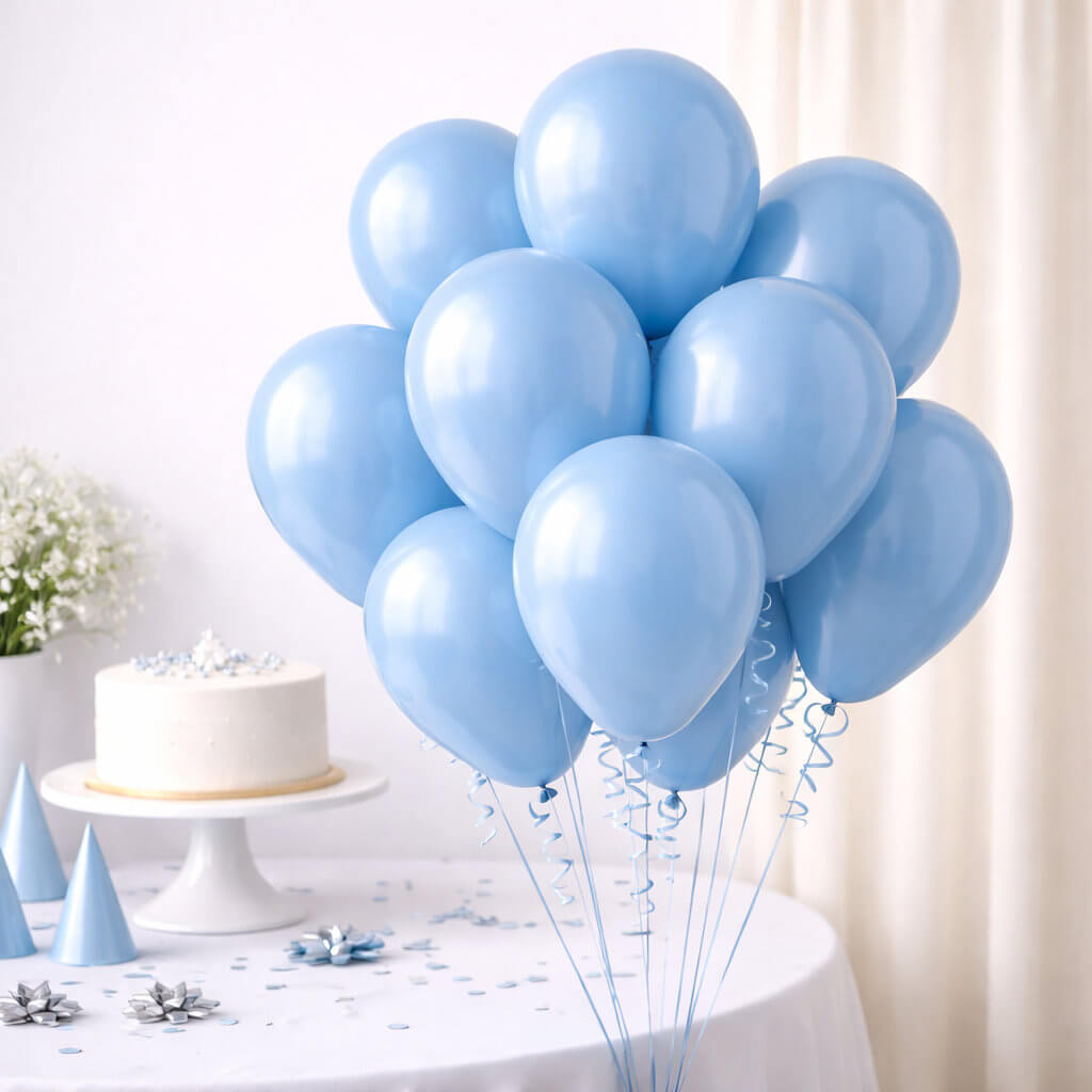 Pastel Blue 30cm party balloons pack of 10 in clear bag for party decorations