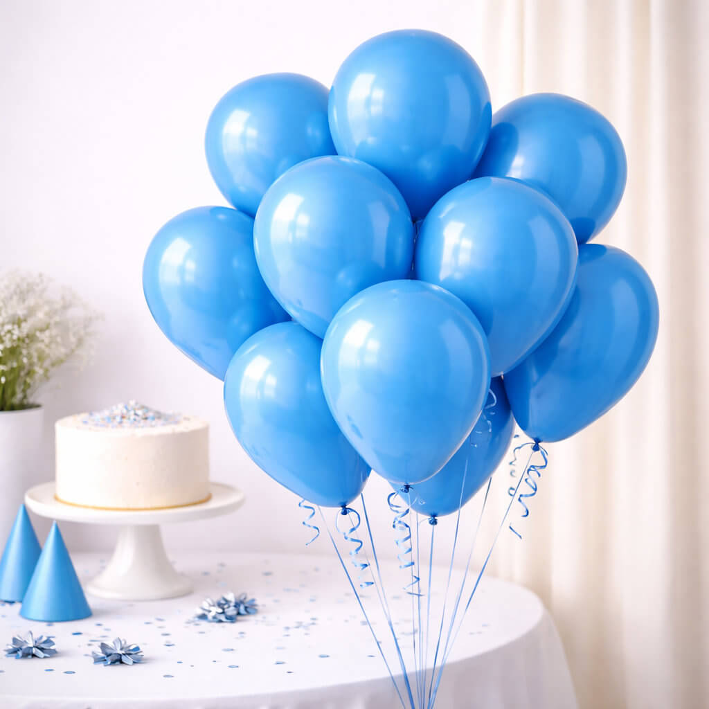 Pearl Blue 30cm party balloons pack of 10 in clear bag for party decorations
